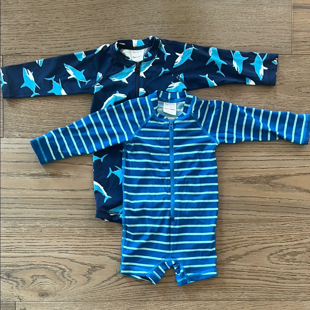 Hanna Andersson Blue Striped Baby Swimsuit